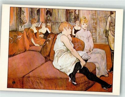 Albi sign. Toulouse-Lautrec Im Salon der Rue des Moulins im Musee Toulouse-Lautrec Künstlerkarte mit Informationen Post-Impressionismus
