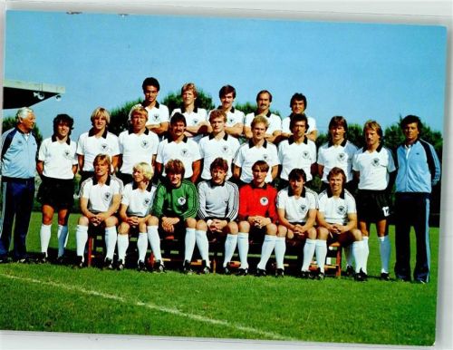 1980 Die deutsche Nationalmannschaft Europameister Rückseite mit aufgedruckten Autogrammen