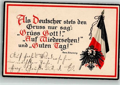 1914 Spruch v. Franz Schwinning Flagge