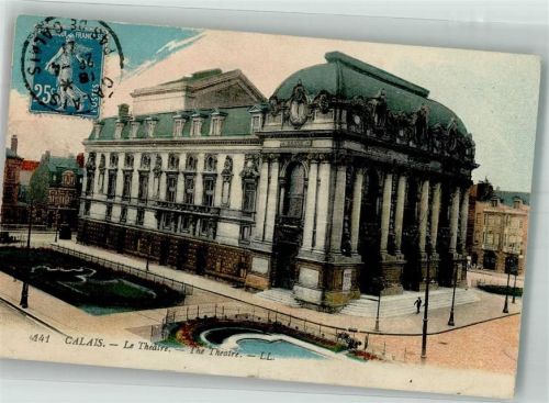 Calais 1921 Theater Briefmarke Bildseite