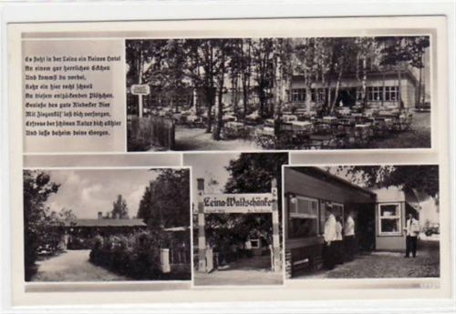 Leina - Waldschänke, Post Altenburg mit 4 Abbildungen gelaufen von ca. 1939. Gute Erhaltung.