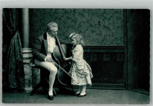 1914 Mann und Mädchen am Kontrabass
