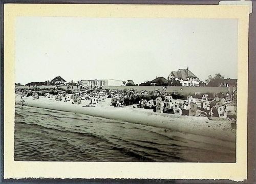 Duhnen Foto montiert auf Karton Strandleben am neuen Deich Fotograf Otto Schulze
