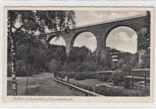 Velbert. Eulenbachtal mit Eisenbahnbrücke gelaufen, 1939 kleiner Knick oben und unten links, leicht fleckig, sonst gut erhalten