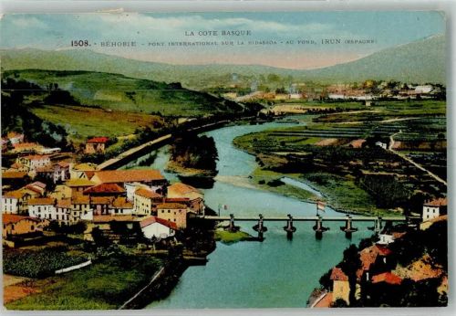 Irun 1938 Grenze Pont International sur Bidassoa Behobie