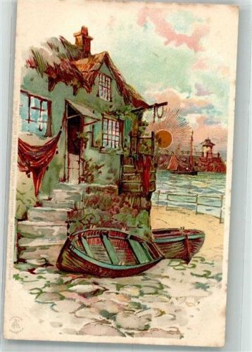 Südländisch anmutende Hafenszene Sonnenschein-Postkarte Serie VIII No. 99115