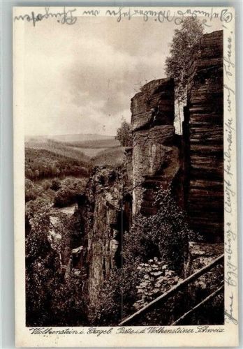 Wolkenstein 1931 Felsformation in der Wolkensteiner Schweiz Bahnpost
