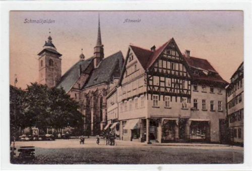 Schmalkalden mit Altmarkt ungelaufen Leichte Klebespuren Rückseite, sonst gut erhalten.