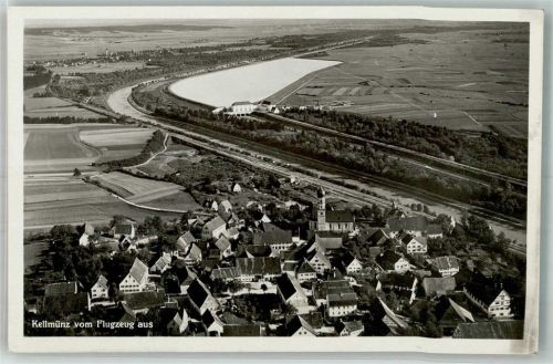Kellmünz Fliegeraufnahme des Ortes mit St. Martin Kirche