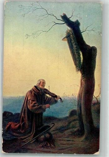 1917 sign. Dvorak Ave Maria Mönch Flurkreuz Minerva 1003