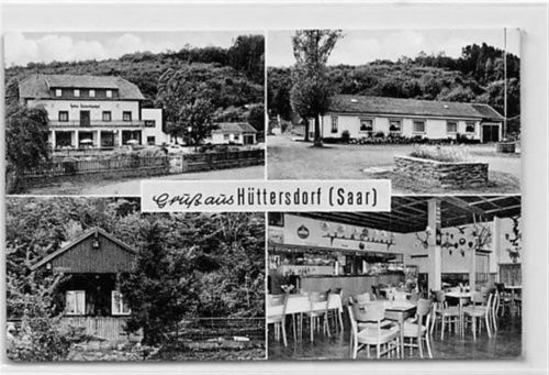 Hüttersdorf an der Saar. Hotel Hubertus-Hof. ungelaufen Nachkriegskarte. Leicht bügig, sonst gut erhalten