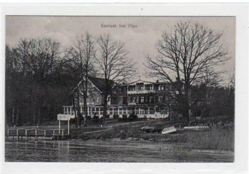 Plau Kurhaus Seelust bei Plau i. Mecklenburg gelaufen von 1911. Gute Erhaltung.