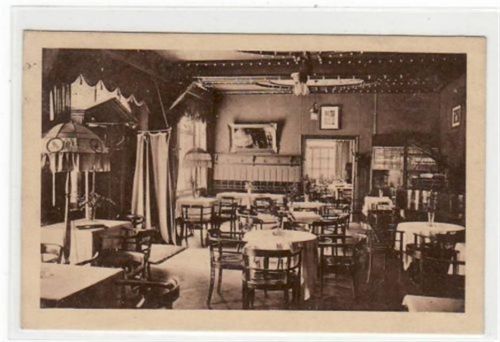Radeberg mit Innenansicht vom Restaurant " Lindenhof " gelaufen von 1926, Marke entfernt. Gute Erhaltung.