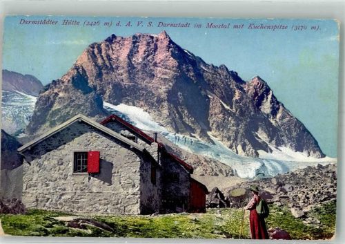 Darmstädter Hütte 1912 Hüttenstempel Photochromiekarte 11660
