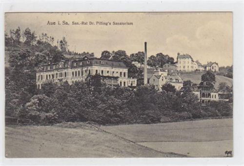 Aue in Sachsen. San.- Rat Dr. Pilling`s Sanatorium gelaufen am 07.01.1917 als Feldpost. Gute Erhaltung.