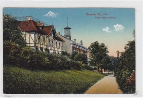 Sommerfeld - Lubsko / Kreis Crossen - Krosno Odrzanskie. Partie beim Postamt. Karte beschrieben Gute Erhaltung.