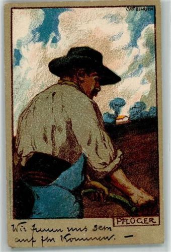 1922 sign.Curt Ullrich Landwirtschaft Pflüger AK