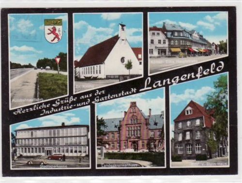 Langenfeld mit 6 Ansichten gelaufen, mit Marke und Stempel von 1974. Gute Erhaltung.