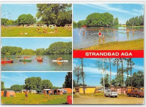 Aga, Kreis Gera. Strandbad mit Campingplatz gelaufen. Gute Erhaltung.
