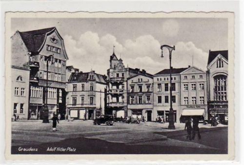 Graudenz Graudenz / Grudziadz mit Adolf Hitler - Platz. Feldpost, Stempel von 1941. Gute Erhaltung. WK II