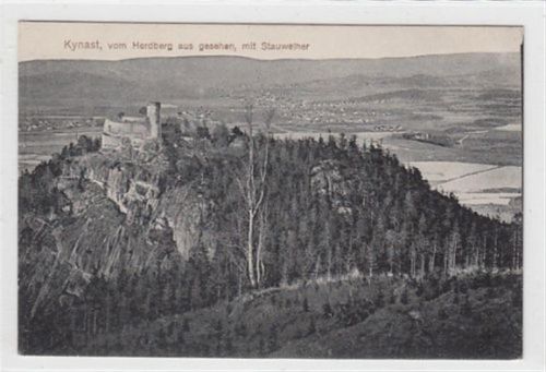 Kynast Kynast / Chojnik - Kreis Hirschberg / Jelenia Góra vom Herdberg aus gesehen mit Stauweiher ungelaufen Sehr gut erhalten.