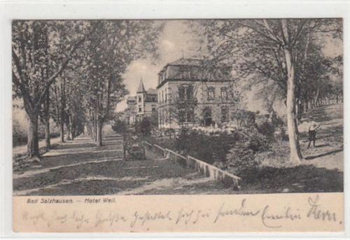 Bad Salzhausen. Hotel Weil gelaufen, ca. 1910. Gute Erhaltung.