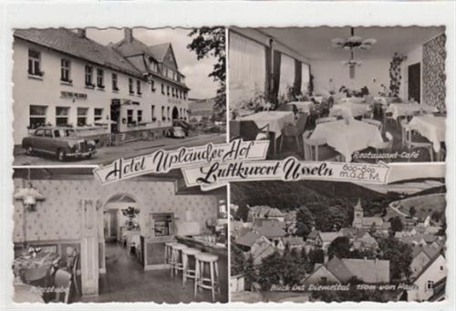 Usseln mit Hotel Upländer Hof gelaufen, mit Marke und Stempel, Datum nicht lesbar. Leichter Schrift- und Stempeldurchdruck, kleiner Knick unten links, sonst gut erhalten