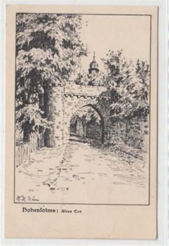 Hohensolms, Federzeichnung. Alte Tor gelaufen, 1927. Gute Erhaltung.