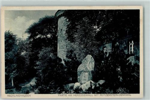 45657 W4350 Recklinghausen , Westf - Herzogswall Reitzenstein Denkmal
