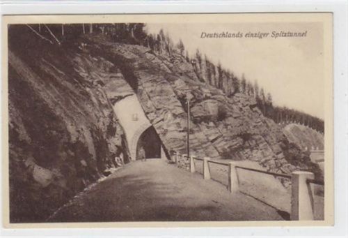 Spitztunnel an der Talsperre Goldentraum - Zlotniki Lubanskie / Kreis Lauban - Luban. Deutschlands einziger Spitztunnel gelaufen. Marke entfernt, sonst gut erhalten