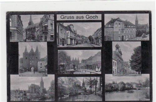 Goch mit 9 Abbildungen gelaufen, mit Marke und Stempel von 1918. leichte Abschürfungen, leicht bügig, leicht fleckig, sonst gut erhalten