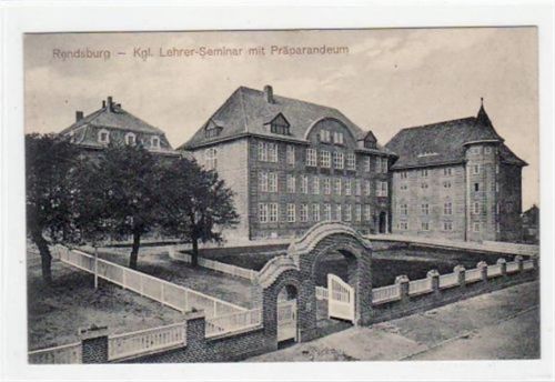 Rendsburg Rendsburg mit Kgl. Lehrer - Seminar u. Präparandeum gelaufen, 1912. Gute Erhaltung.