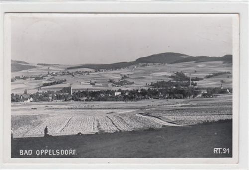 Bad Oppelsdorf Panorama von Bad Oppelsdorf / Opolno Zdrój - Kreis Görlitz / Zgorzelec gelaufen. Gute Erhaltung.