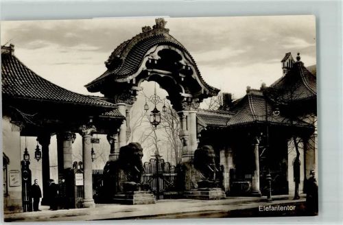 W1000 Berlin Mitte Elefantentor Verlag Zoo Berlin AK Zoo 1913 Foto AK