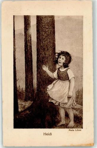 Heidi Kind im Wald Passepartout AK