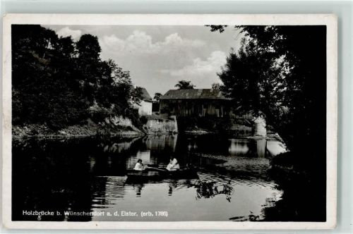 Wünschendorf Bahnpost Gera Weischlitz Holzbrücke Zug Ruderboot