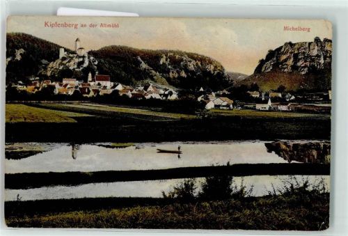 85110 W8079 Kipfenberg , Oberbayern - Michelberg Fährkahn Burg Kipfenberg