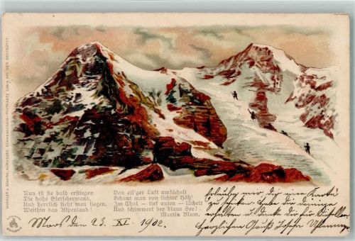 1902 Sonnenschein Serie XXV Bergsteiger Gedicht von Martin Blum AK