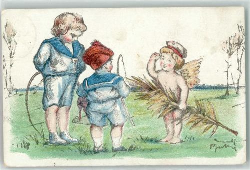 Spende Kindervolksküchen , kleiner Engel Kinder im Matrosenanzug Spende 1919 Gebrauchsspuren