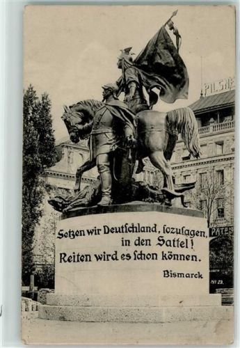 Spruch: Setzen wir Deutschland , in den Sattel AK Bismarckdenkmal 1914