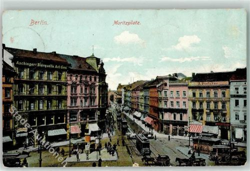 Kreuzberg Moritzplatz Straßenbahn Litfaßsäule Kutsche Geschäfte