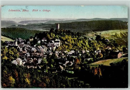 Lobenstein 1913 Blick vom Gehege Alter Turm Kirche Fabrik Schornstein