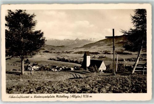 Mittelberg Holzkreuz Aussichtsplatz mit Ruhebank
