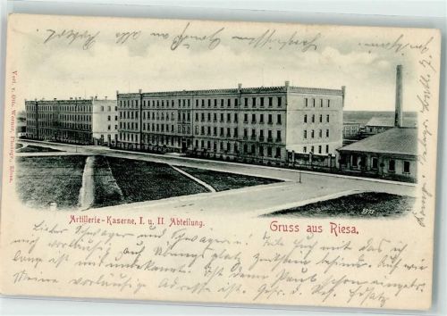 01587 O8400 Riesa 1914 - Artillerie-Kaserne I. u. II. Abteilung