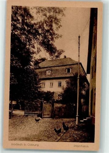 96476 W8634 Rodach b Coburg - Pfarrhaus Hühner