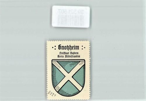 Gnotzheim Vignette Wappen Freistaat Bayern Kreis Mittelfranken