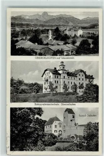 85567 W8018 Oelkofen b München - Schloß Oelkofen und Rekonvaleszentenheim Oberoelkofen Bahnpoststempel Zg 810