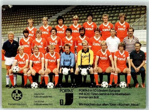 Deutscher Fußballmeister 1953 Kaiserslautern - Trikots von Portas Rückseite Werbung