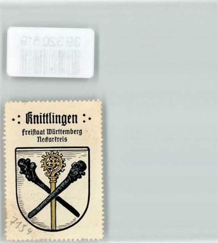 Knittlingen Wappen Kaffee Hag ca. 1920-1940 Abtstab Zwei Keulen