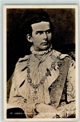 Ludwig als Georgiritter Stempel Königsburg Neuschwanstein Adel Ludwig II